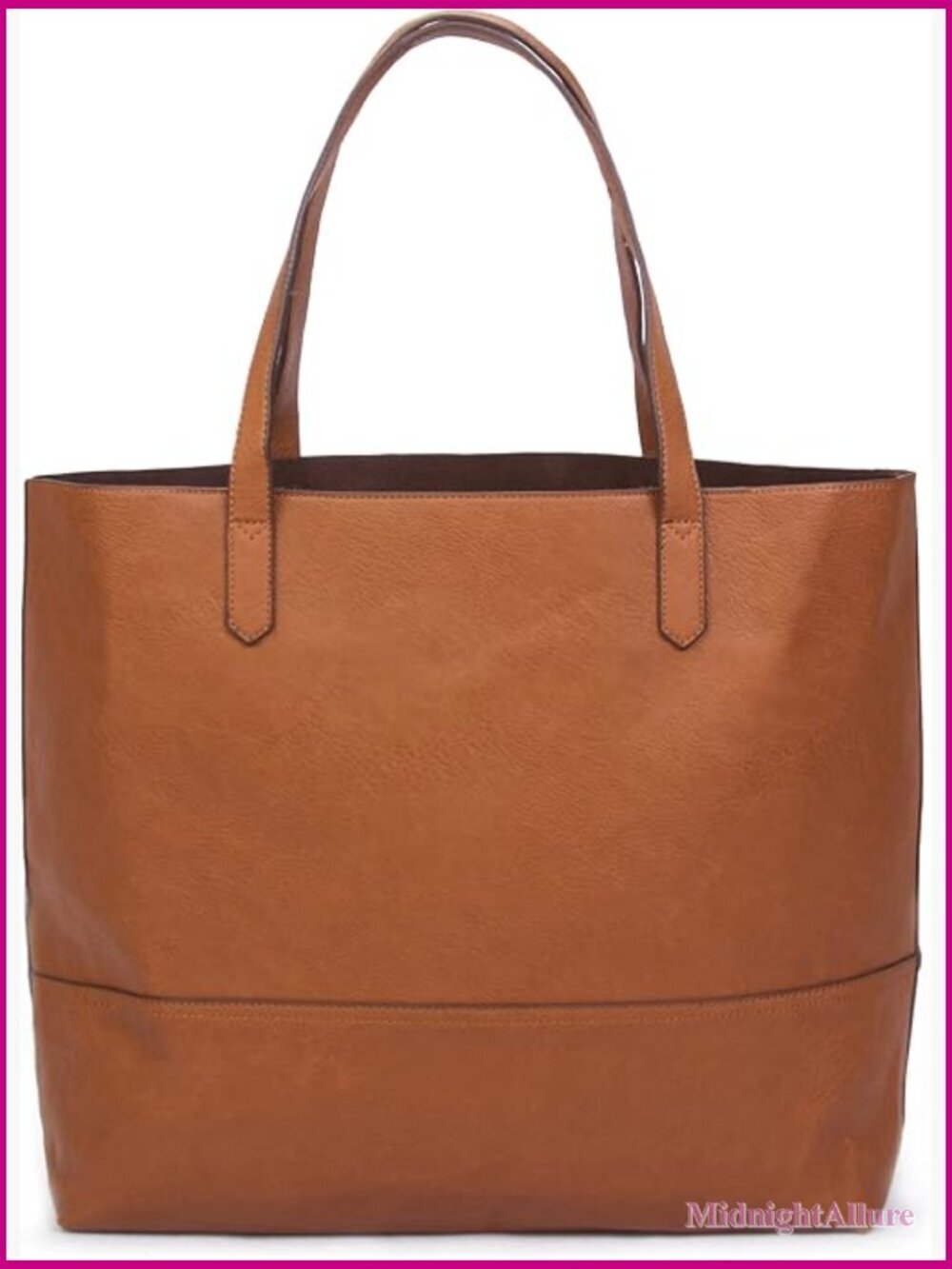 Extra Large Slouchy Vegan Leather Tote Shoulder Bag